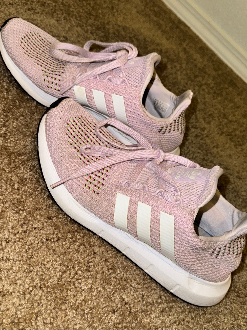Adidas' Pink Knit Athletic Sneakers